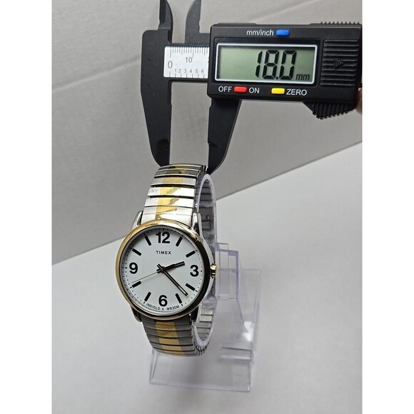 Timex Easy Reader Indiglo Two Tone 38mm Quartz Watch New Battery WR 30M Vintage - Picture 6 of 12